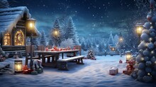 Celebrate The Season With Winter-themed Decorations. Customize Your Winter Narrative With Generous Copy Space, Sharing The Joy Of The Snowy Season.