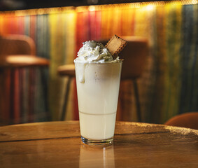 Wall Mural - Glass of hot white chocolate