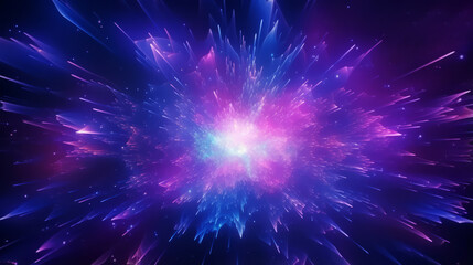 Wall Mural - abstract technology background with blue and purple neon cloud or nebula