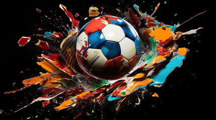 Wall Mural - Vivid burst of football