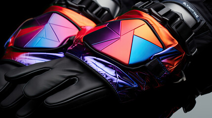 Wall Mural - Ski gloves with sleek colorful design