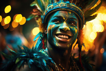 A man in a festive outfit at a Latin festival