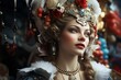 Renaissance revelry courtly entertainers in carnival, colorful carnival images