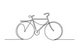 Art of bicycle.continuous line drawing of a bicycle. cycling with a Healthy lifestyle. single-line art of a classic bicycle isolated on a white background.
