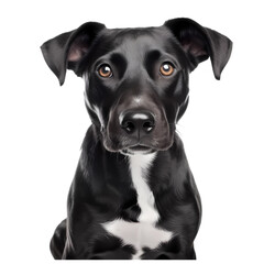 Wall Mural - Black dog isolated on transparent background