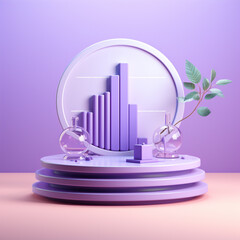Poster - A pie chart icon floating above a soft lavender background, representing data analytics and business insights.