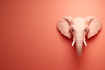 Aufkleber - A minimalist Elephant icon, featuring a sleek and stylish Elephant profile against a pale coral background. This design offers a modern and sophisticated touch, suitable for contemporary branding.