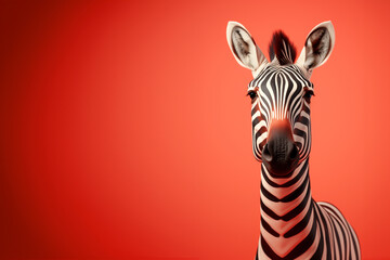 Poster - A minimalist Zebra icon, featuring a sleek and stylish Zebra profile against a pale coral background. This design offers a modern and sophisticated touch, suitable for contemporary branding.