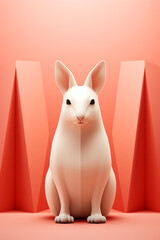 Fototapete - A minimalist Aardvark icon, featuring a sleek and stylish Aardvark profile against a pale coral background. This design offers a modern and sophisticated touch, suitable for contemporary branding.