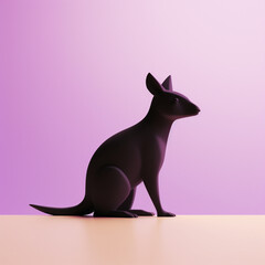 Aufkleber - Aardvark icon in silhouette, gracefully standing against a serene pastel lavender background, exuding elegance and charm. Ideal for nature-themed designs and advertisements.