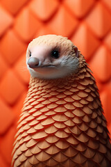Leinwandbilder - Pangolin icon, featuring a sleek and stylish Pangolin profile against a pale coral background. This design offers a modern and sophisticated touch, suitable for contemporary branding.