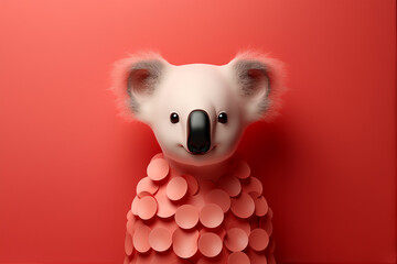 Aufkleber -  Koala icon, featuring a sleek and stylish Koala profile against a pale coral background. This design offers a modern and sophisticated touch, suitable for contemporary branding.