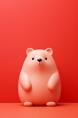 Poster - Wombat icon, featuring a sleek and stylish Wombat profile against a pale coral background. This design offers a modern and sophisticated touch, suitable for contemporary branding.