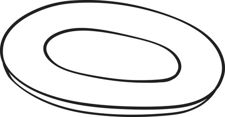 plate oval shape Cooking outline doodle