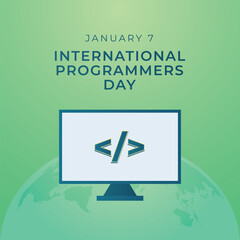 code the celebration. vector design template for international programmers day.