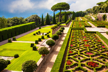 Park and landscape design of papal garden in Castel Gandolfo, Italy