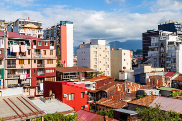 Wall Mural - travel to georgia - residential district in old batumi city on sunny autumn day