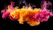 Color smoke, Ink water, Paint drop, Hot blend, Red yellow contrast fluid splash mix burning vapor