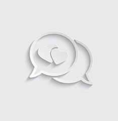 Poster - heart icon. love chat icon vector. love sign valentines day icon
