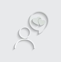 Poster - heart icon. love chat icon vector. love sign valentines day icon