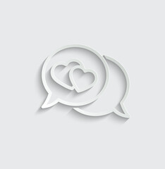 Poster - heart icon. love chat icon vector. love sign valentines day icon