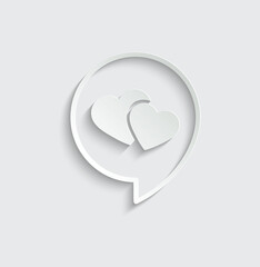 Poster - heart icon. love chat icon vector. love sign valentines day icon