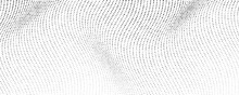 Halftone Monochrome Background With Flowing Dots