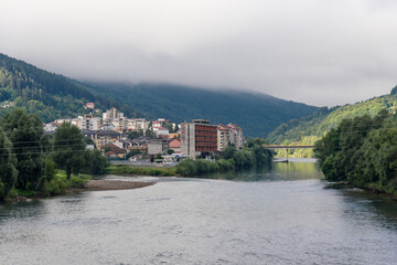 Wall Mural - Foca, Bosnia and Herzegovina - August 01, 2023: Beautiful view of City Foca in Bosnia And Herzegovina.