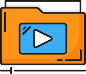 Fototapete - Content. CDN. Content delivery network icon, web media data administration and publishing system sign, website CDN upload and update service thin line vector pictogram or icon with media file folder