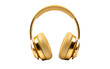Gilded Sound Unveiling the Excellence of Gold Headphones isolated on transparent background