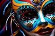 Photo of a traditional Brazilian carnival mask with intricate patterns and bold colors