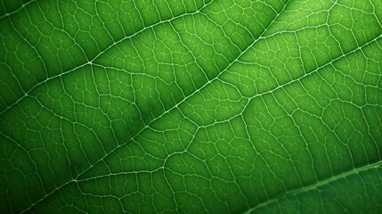 Poster - Close up leaf. Macro nature. a green leaf has a lot of veins