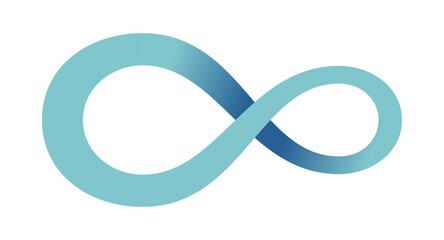 Wall Mural - abstract infinity sign. infinity loop mathematical symbol in flat style with shadows. isolated on wh