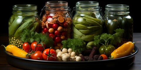 Wall Mural - Canned food in a glass jar