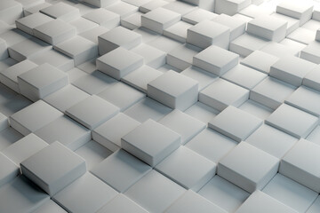 Poster - Geometric background. Stylish backdrop. Texture with 3d cubes. Geometric decoration. Three-dimensional background for site. Pattern for business advertising. White background. 3d image
