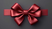 Red Bow On Black Background