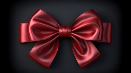 Wall Mural - red bow on black background