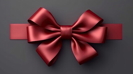 Wall Mural - red bow on black background