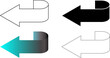 outline silhouette back arrow icon set