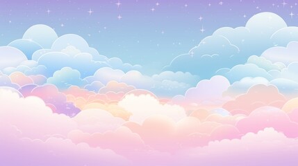 Wall Mural - vibrant kawaii sky: abstract colorful rainbow background for wedding cards or presentations