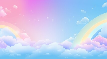 Wall Mural - vibrant kawaii sky: abstract colorful rainbow background for wedding cards or presentations
