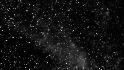 Winter Snow, Falling snow animation loop on black background
