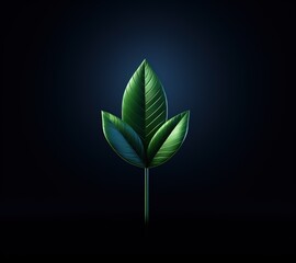 Poster - Stylized green leaf logo: symbol of nature and eco-friendliness for branding and advertising