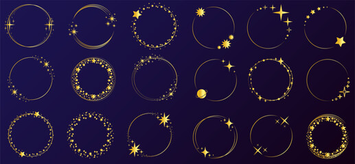 Wall Mural - round starry frames design decorative frame