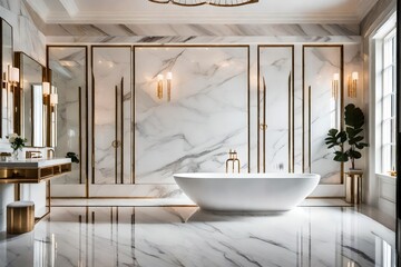 Wall Mural - interior of bathroom,Luxury marble bathroom