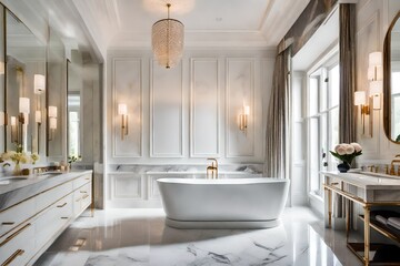 Wall Mural - interior of bathroom,Luxury marble bathroom