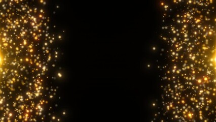 Wall Mural - gold dust particles flashing lights loop background
