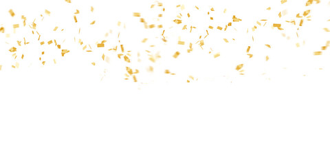 Wall Mural - golden confetti falling on transparent background