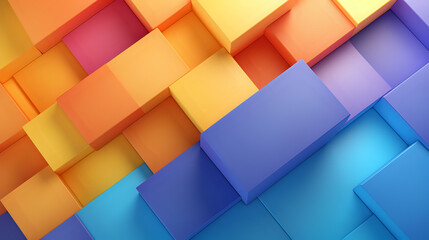 Wall Mural - abstract background of colorful cubes. Generative AI