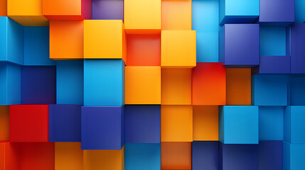 Wall Mural - abstract background of colorful cubes. Generative AI